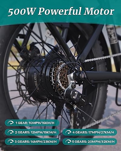 20" Folding Electric Bike with 48V Battery, 500W Motor, LCD Display R28659