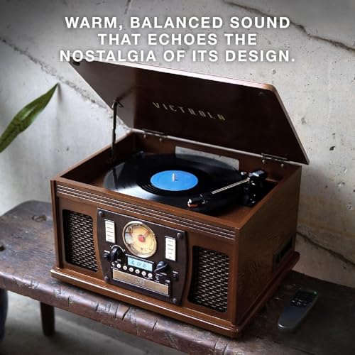 Mahogany 8-in-1 Bluetooth Record Player with Turntable G437620