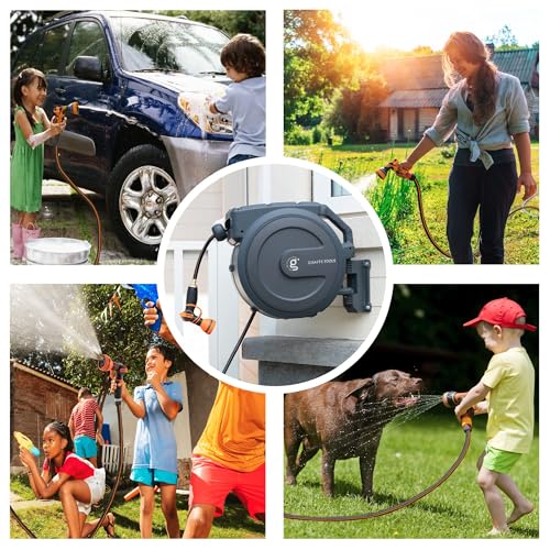 Heavy Duty Retractable Garden Hose Reel 1/2'' 78ft Wall Mounted G59500