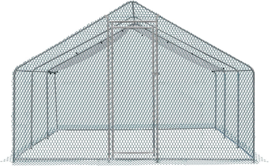 20 x 10 ft Metal Chicken Coop with Waterproof Cover W5910