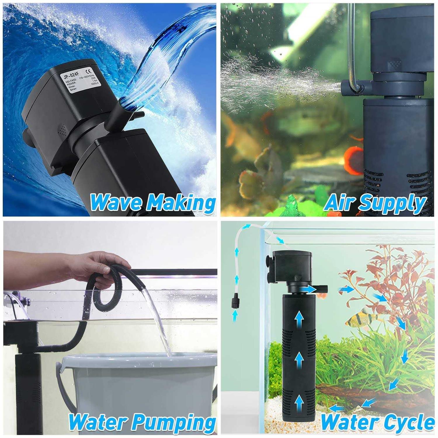 Crystal 300gph Biochemical Filtration Submersible Internal Fish Tank Filter X561121