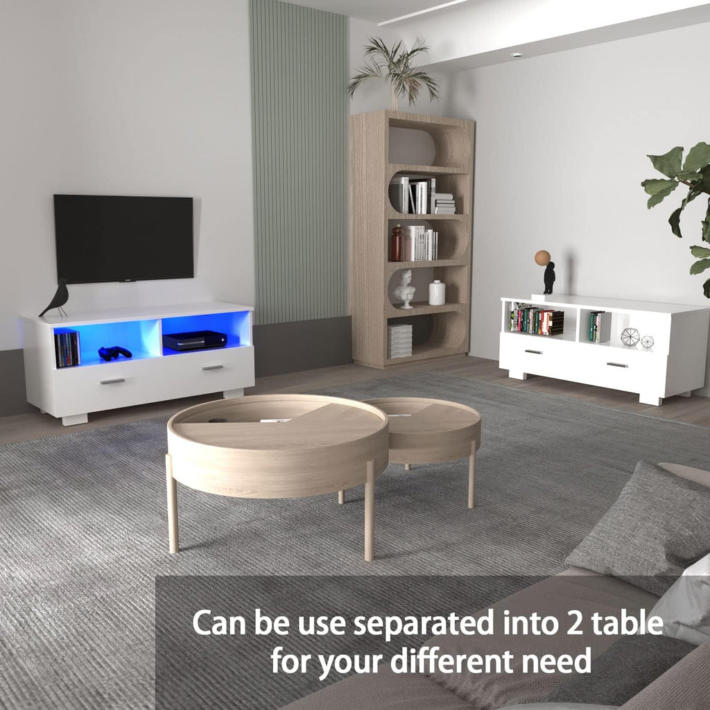 White TV Stand with Storage and Drawers L49688