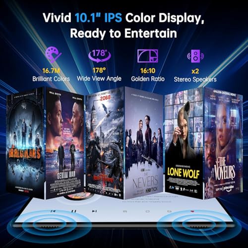 10 inch Android 14 Tablet with 4G LTE Cellular, 10GB+32GB, Protective Case, GPS, 2.0GHz Processor, 8MP Camera, 1TB TF Expandable O6608