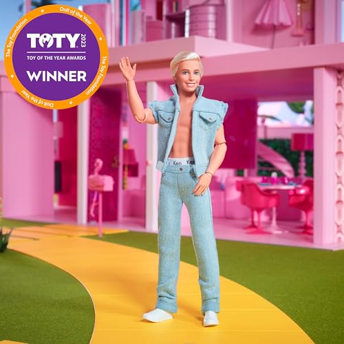 Ken Doll Wearing All-Denim Matching Set with Original Ken Signature Underwear O182