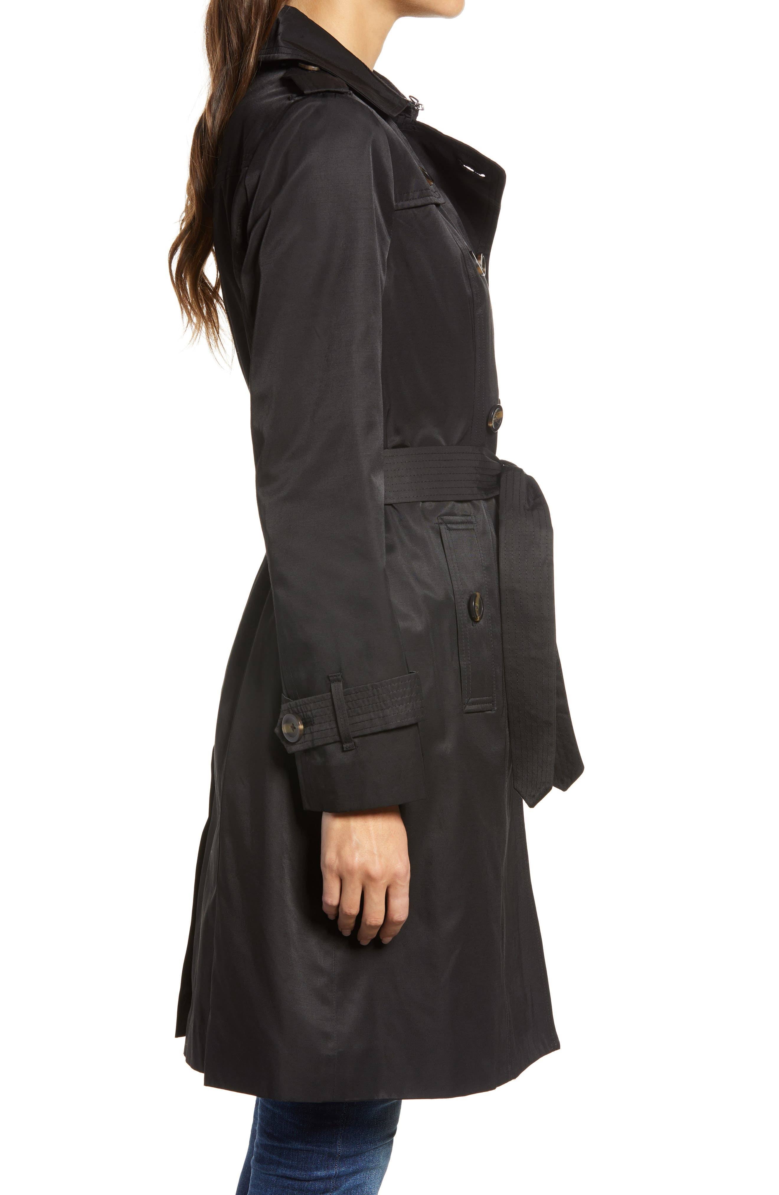 Red Double Breasted Trench Coat with Removable Hood O713