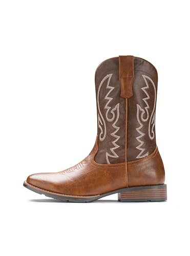 Cowboy Boots Western Boot Embroidered Pull On Slip Resistant Boots U3036