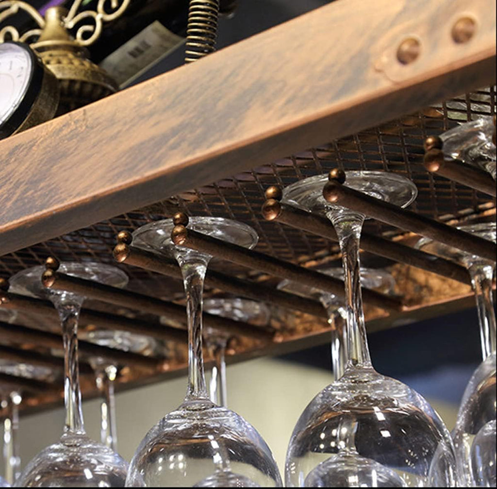 Coppery Bronze Metal Wall-Mounted Wine Glass Rack L212