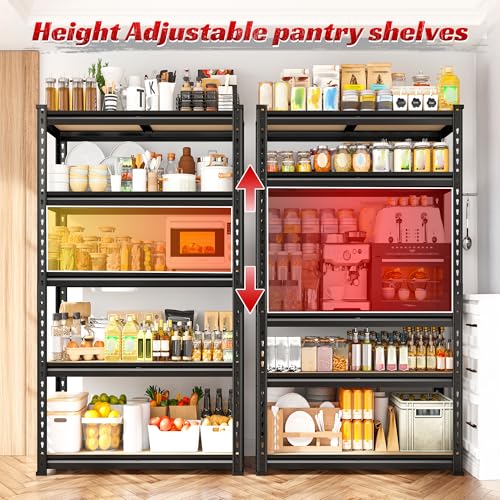 Set of 2 5 Tier Heavy Duty Metal Shelving 2000LBS Adjustable Shelf Z52896