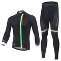 Fleece Cycling Suit Thermal Winter Long Sleeve Cycling Jersey and 3D Padded Long Pants Warm Cycling Set F410