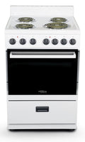 White 24 in 2.7 cu ft Single Oven Electric Range with 4 Burners and Storage Drawer X7903