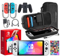 OLED Model Mario Kart 8 Deluxe Bundle with Extra Joy-Con (Red/Blue), Dock, Grips, Straps, Case and Earphones E14390