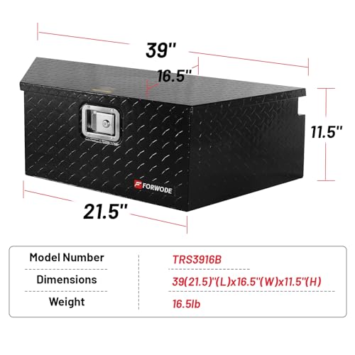 Black Aluminum Trailer Tongue Tool Box with Lock C4226