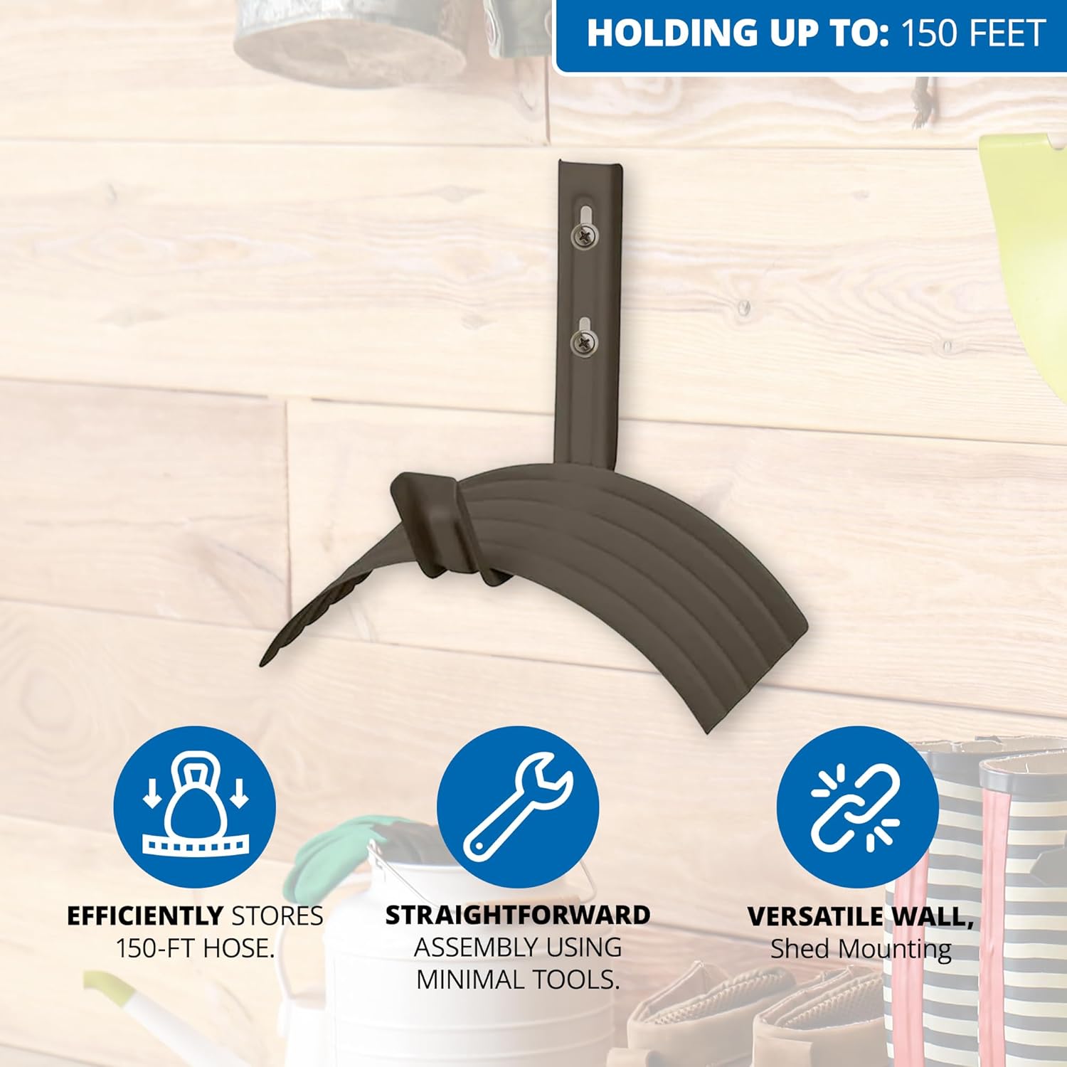Metal Wall Mount Hose Hanger Brown K7141