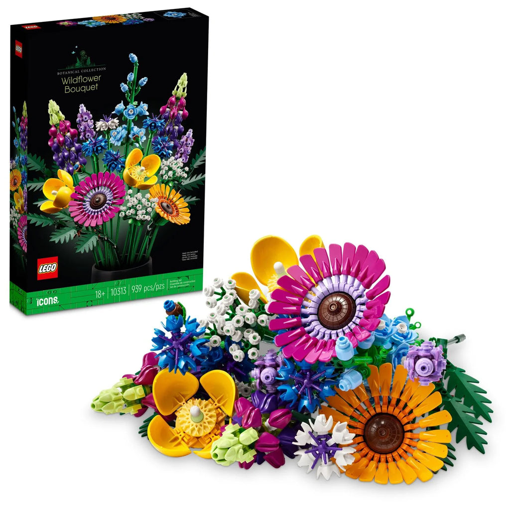 LEGO Icons Wildflower Bouquet Set - Artificial Flowers with Poppies and Lavender Y624