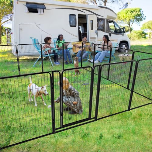 12 Panel 40" Height Heavy Duty Dog Fence with Doors S648354