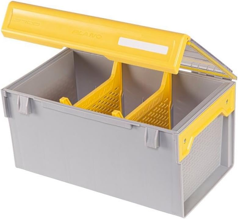 Clear and Yellow Rust-Resistant Waterproof Plastic Tackle Utility Box H585703