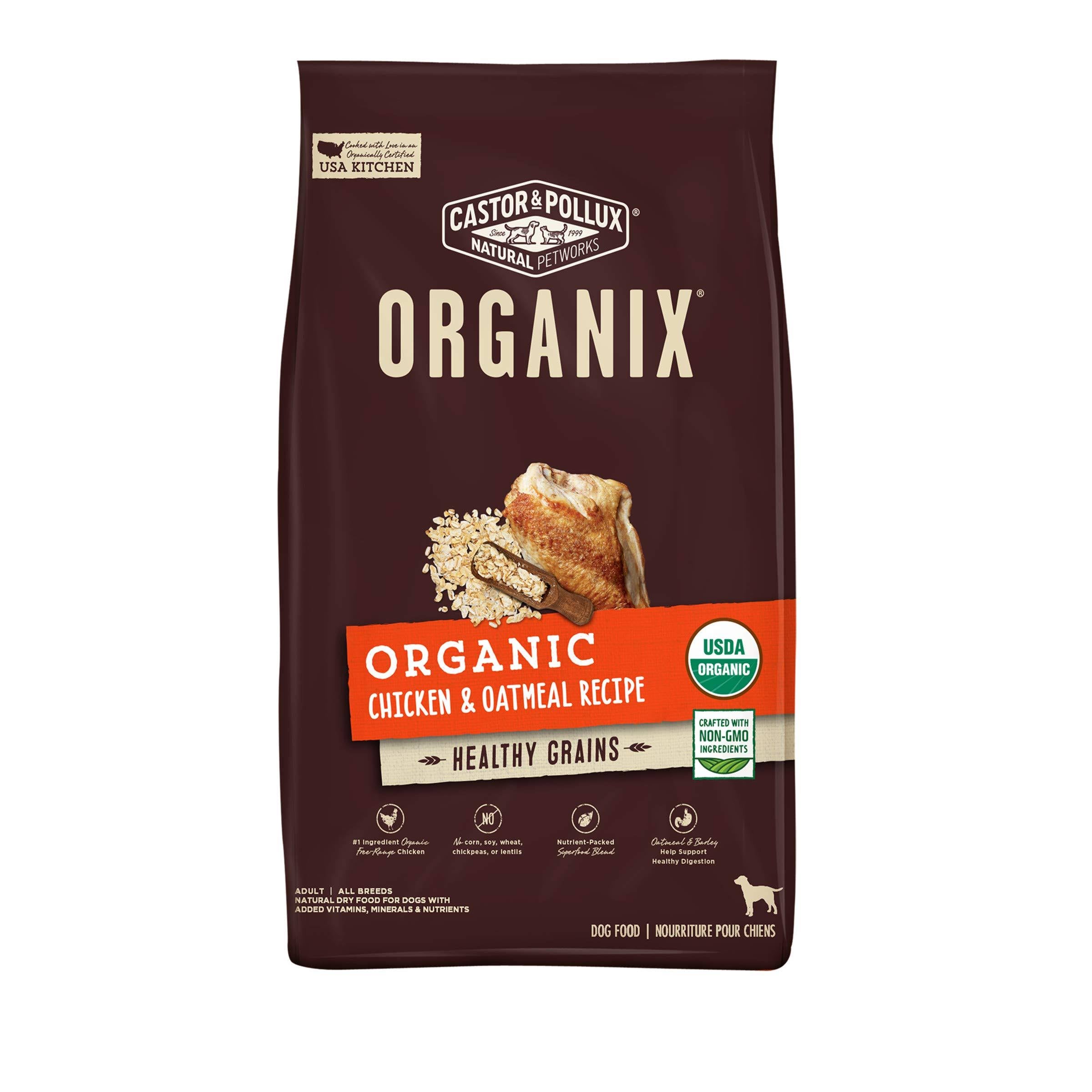 Organic Chicken & Oatmeal Recipe Dry Dog Food, 18 lb C3376