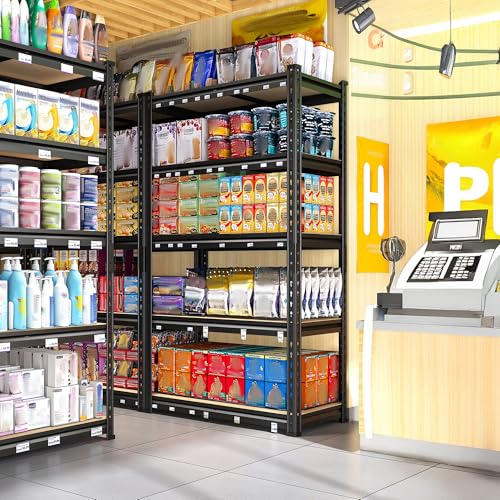 Set of 2 5 Tier Heavy Duty Metal Shelving 2000LBS Adjustable Shelf Z52896