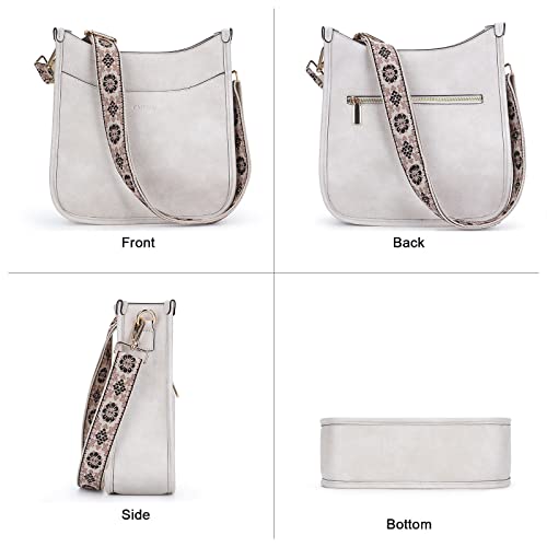 Vegan Leather Crossbody Shoulder Bag with 2PCS Adjustable Strap V60733
