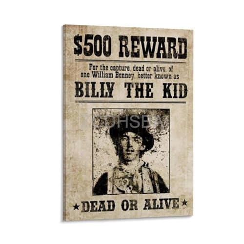 Retro Poster Old West Gunslinger Billy The Kid Wanted Poster 12x18inch H510