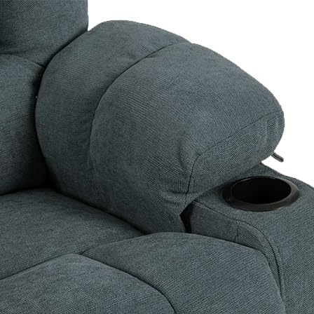 Oversized Chenille Manual Recliner Chair Grey F19628