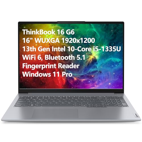 16" FHD+ Laptop Computer, 13th Gen Intel 10-Core i5-1335U, 16GB DDR5 RAM, 512GB PCIe SSD, WiFi 6, Bluetooth 5.1, Fingerprint Reader, Windows 11 Pro D41853