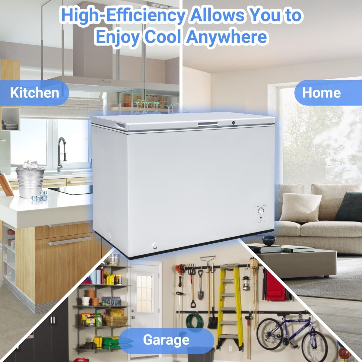 White 10 Cu. Ft. Chest Freezer with Lock and Adjustable Thermostat B55392