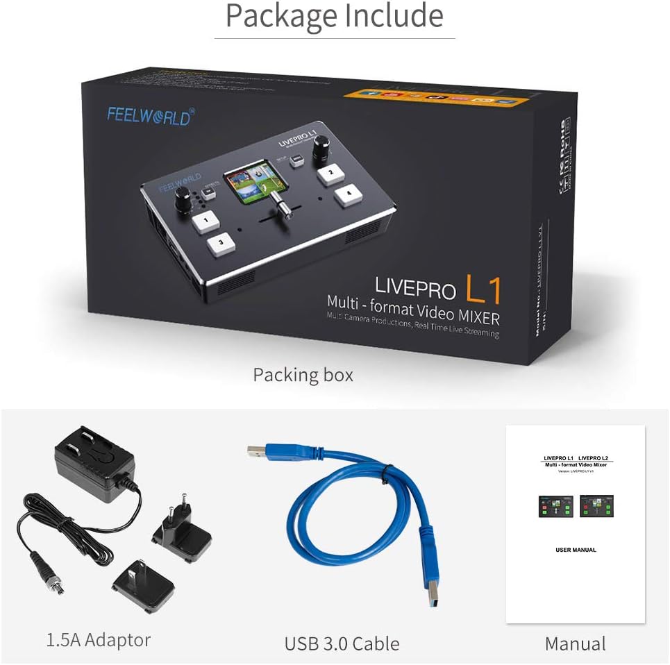 4 x HDMI Inputs Video Mixer Switcher USB 3.0 Output L3410