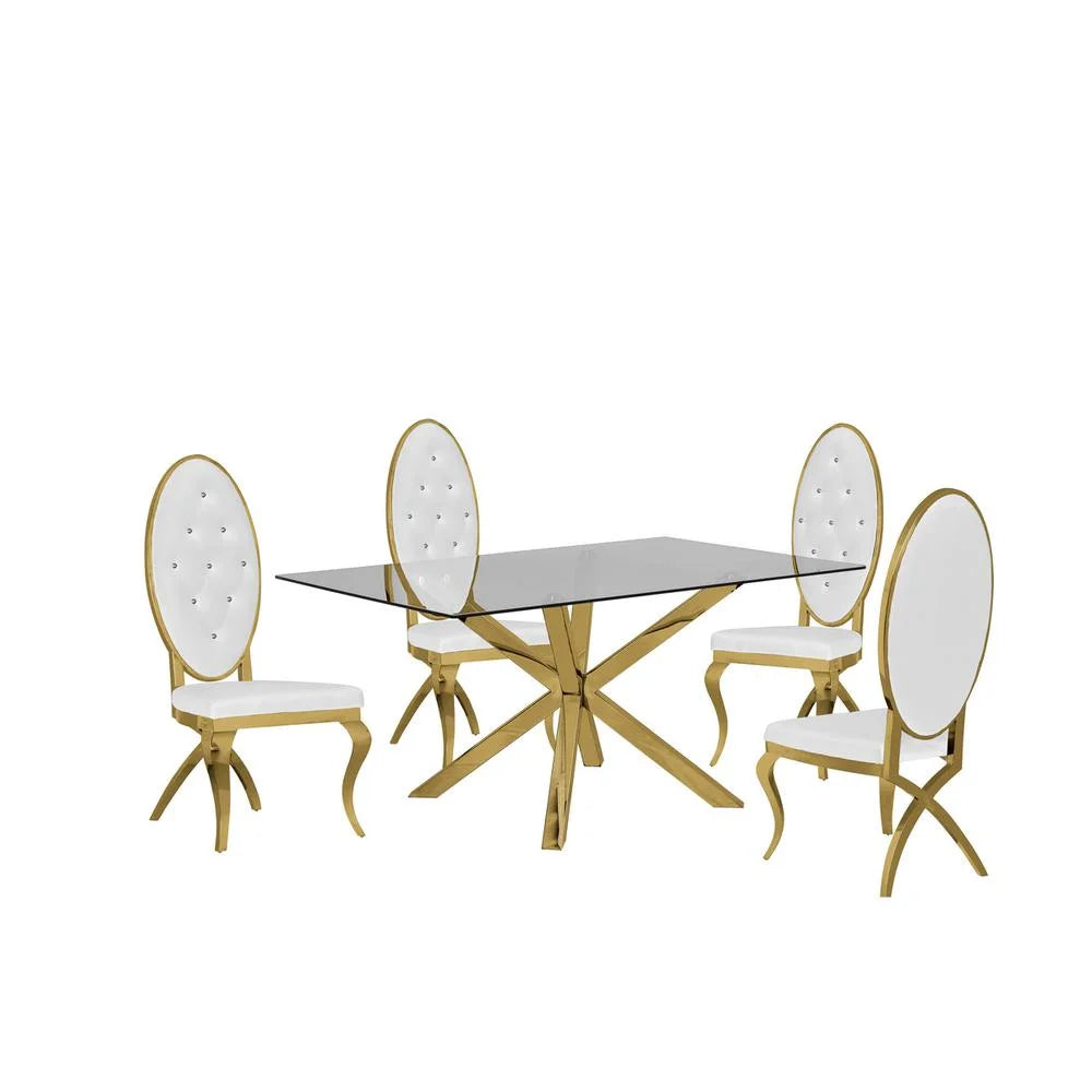 5pc Glass Dining Table O311