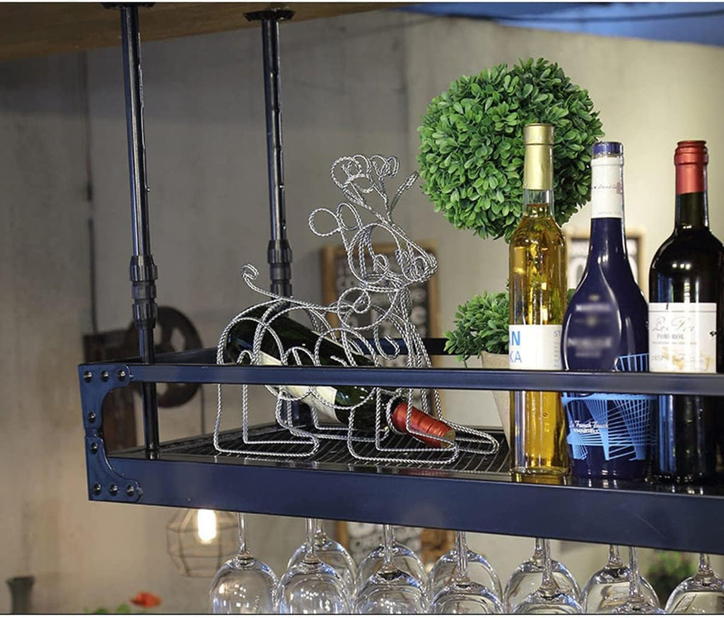 Coppery Bronze Metal Wall-Mounted Wine Glass Rack L212