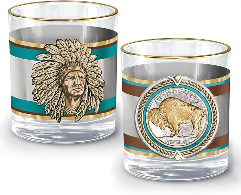 5 Pieces Decanter and Glass Set with 12K Gold Rims X96095