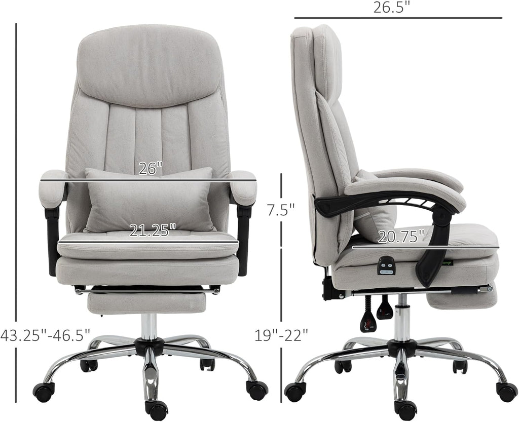 Light Gray Swivel Reclining PU Leather Office Chair V612054