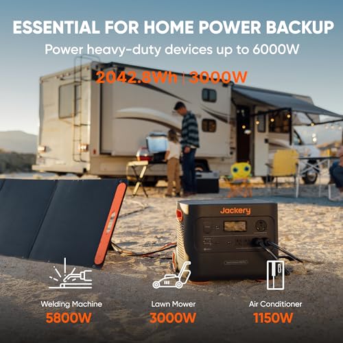 2042Wh 3000W Portable Power Station with 200W Solar Panel M976