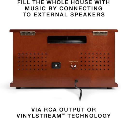 Mahogany 8-in-1 Bluetooth Record Player with Turntable G437620