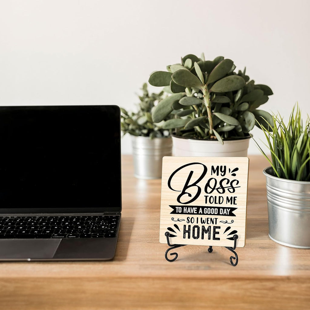 Wood Plaque with Stand Desk Sign U43544