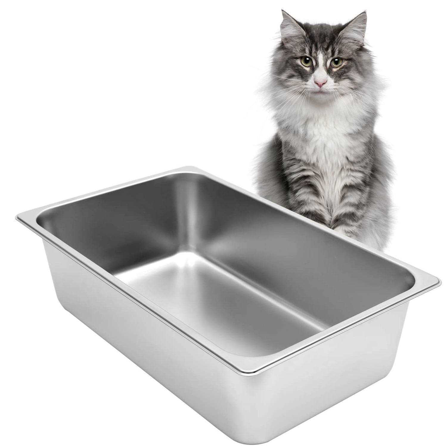 Stainless Steel Cat Litter Box With High Sides A62218