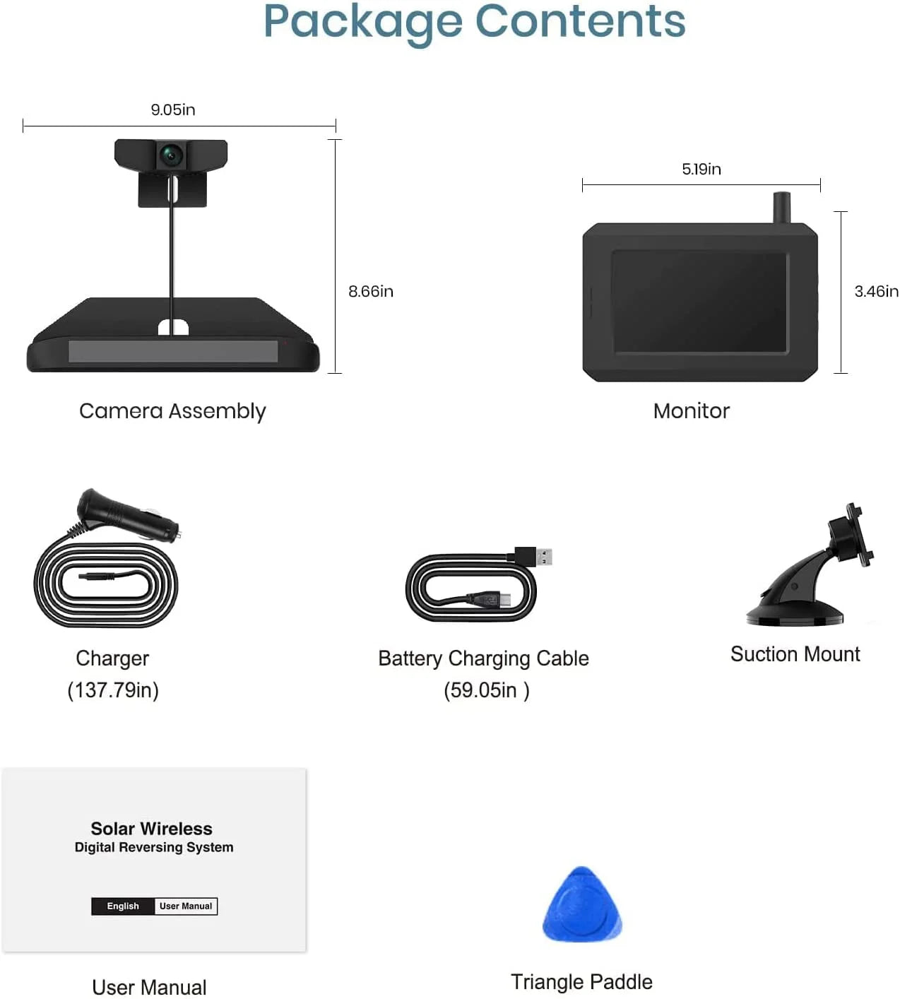 Solar Wireless Backup Camera with Night Vision V300703