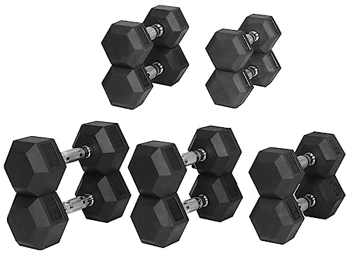 Rubber Coated Hex Dumbbell Weight Set G808125