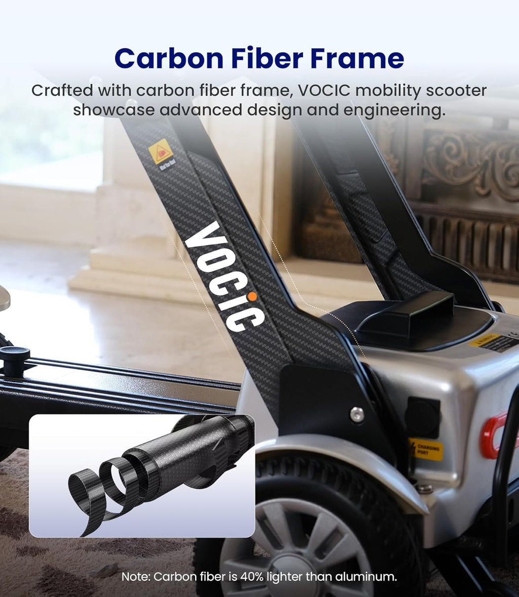 Mobility Scooter Carbon Fiber Lightweight 4 Wheel Electric Scooter with Seat B379172