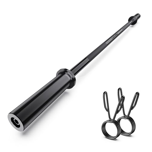 57" Olympic Barbell Bar, 2" Standard Straight Barbell Bars with 2 Spring Collars X19393