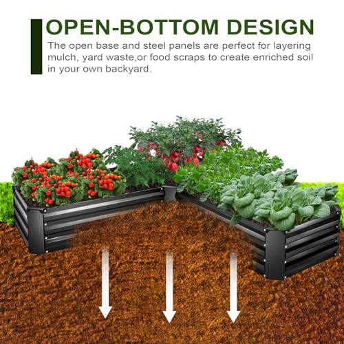8x4x2ft Tall Galvanized Metal Raised Garden Bed R6321