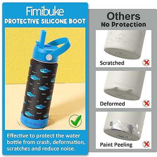 18oz 2 Pack Double Wall Stainless Steel Insulated Water Bottle with Straw F667