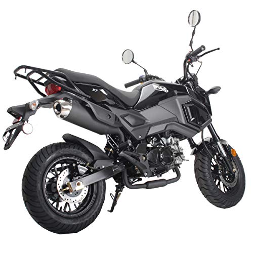 125cc Gas Motorcycle Dirt Bike Street Bike Black G740086