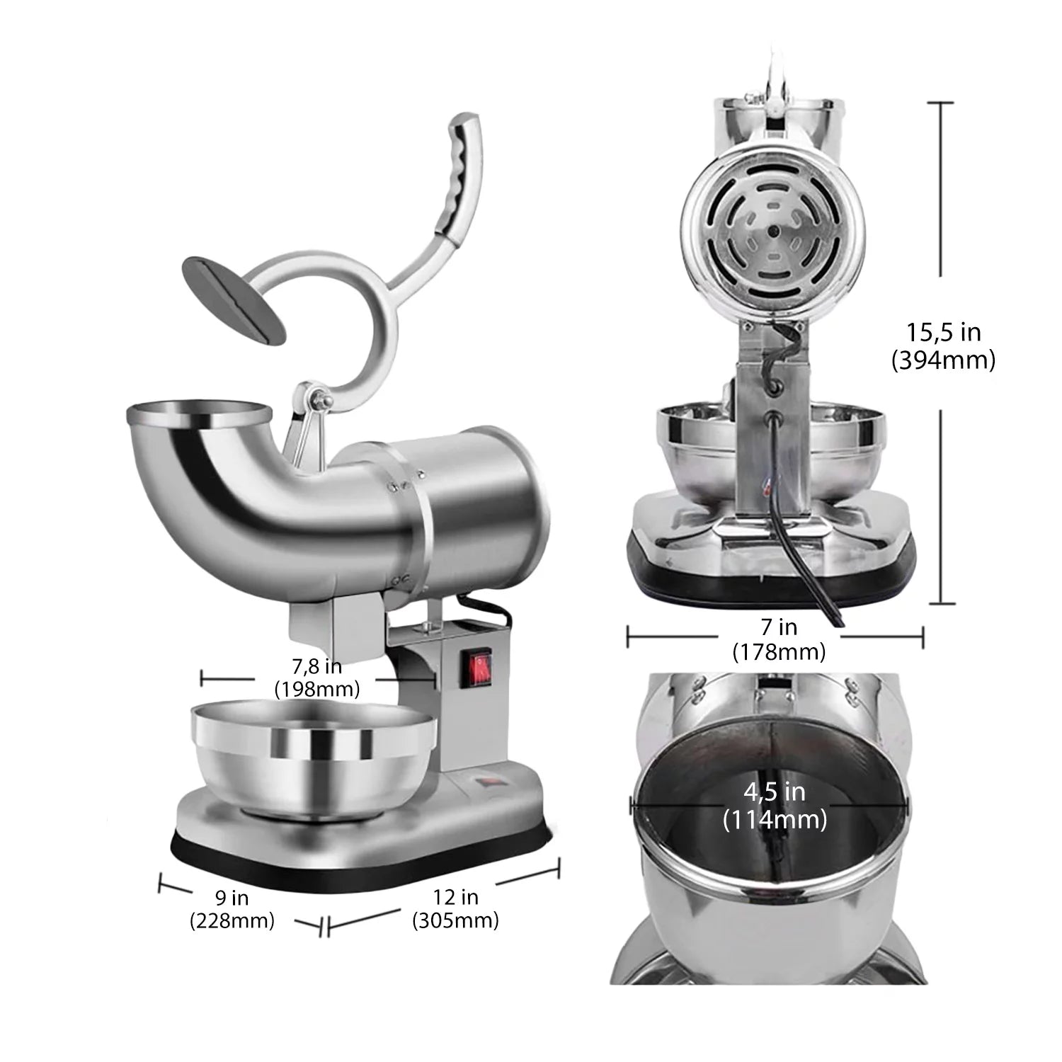 Stainless Steel Electric Ice Crusher 440 lbs/h 110V D468910