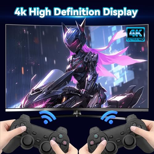 Retro Gaming Console 256G Built-in 60000 3D Games 50+ Emulators 4K HD Video Game Stick With Two Wireless Controller C360136