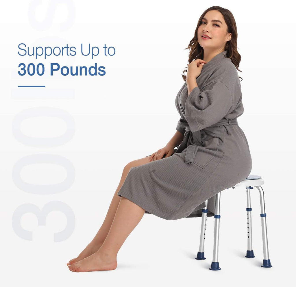 Rotating Adjustable Shower Stool with Waterproof Cushion Y540448