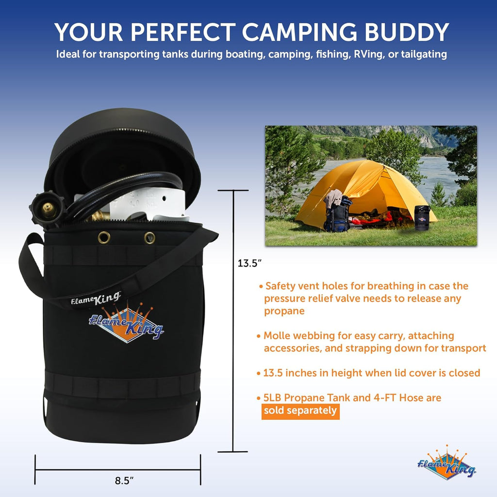 Black Insulated Protective Carry Case for 5LB Propane Tank E1623