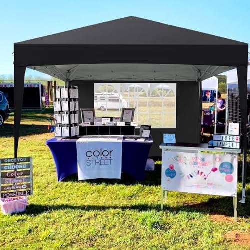 10x10 Pop Up Canopy Tent with 4 Removable Sidewalls, Waterproof Outdoor Canopy F539929