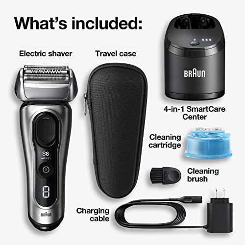 Electric Foil Shaver with Precision Beard Trimmer, Cleaning & Charging SmartCare Center, Galvano Silver K72182