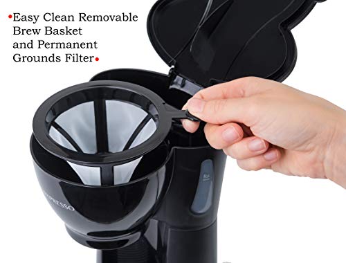 Black Mini Compact Drip Coffee Maker (10.5oz) N858559